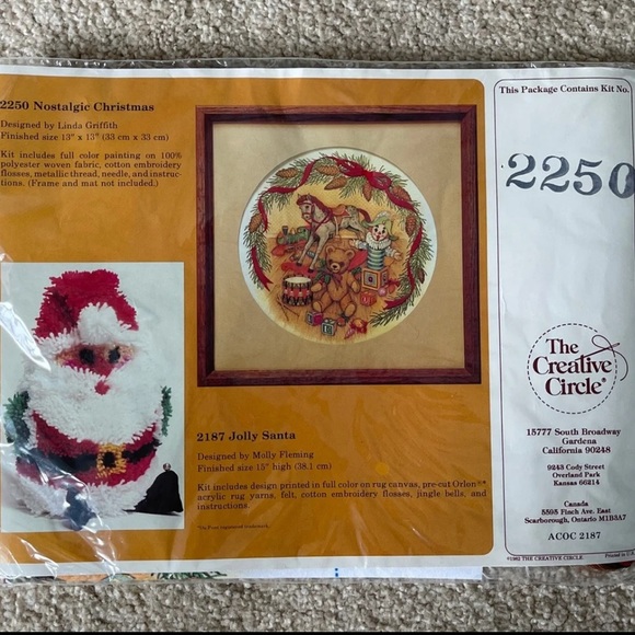 The Creative Circle Nostalgic Christmas 13" x 13"  Embroidery Kit #2250 Vintage - Picture 1 of 4